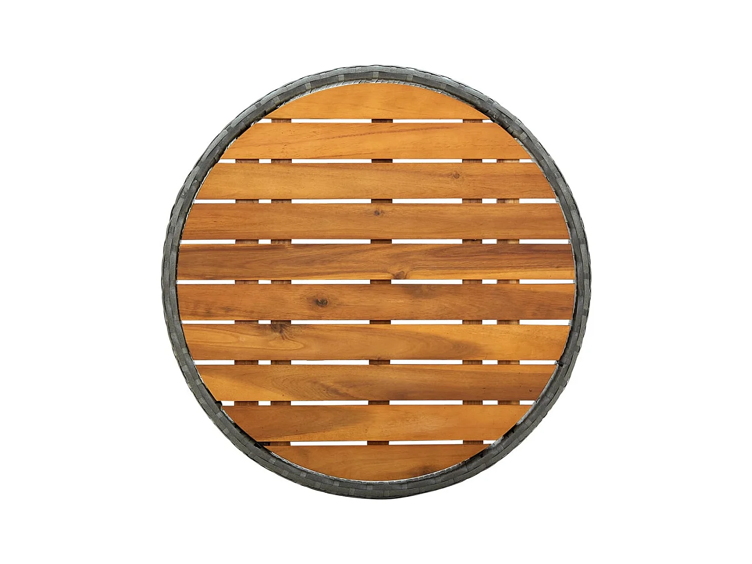 Bernard-Jean  Mesa de centro ratán sintético y madera maciza de acacia 60 cm