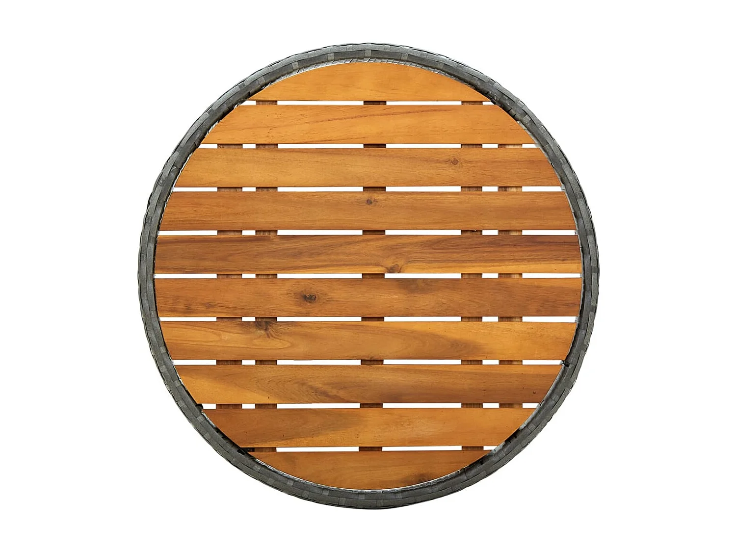 Bernard-Jean  Mesa de centro ratán sintético y madera maciza de acacia 60 cm