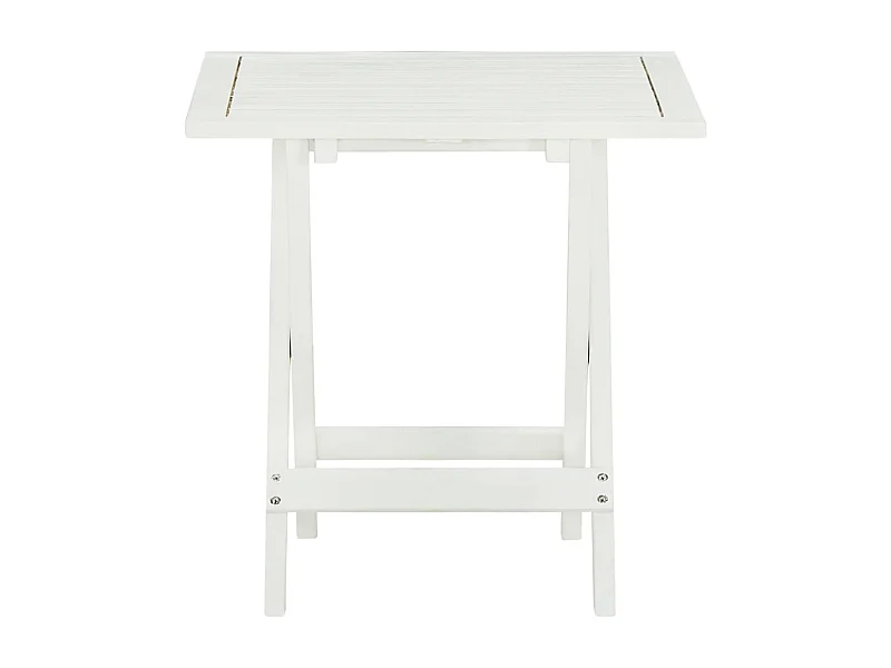 Qalvin  Bistrotisch Weiß 46x46x47 cm Massivholz Akazie