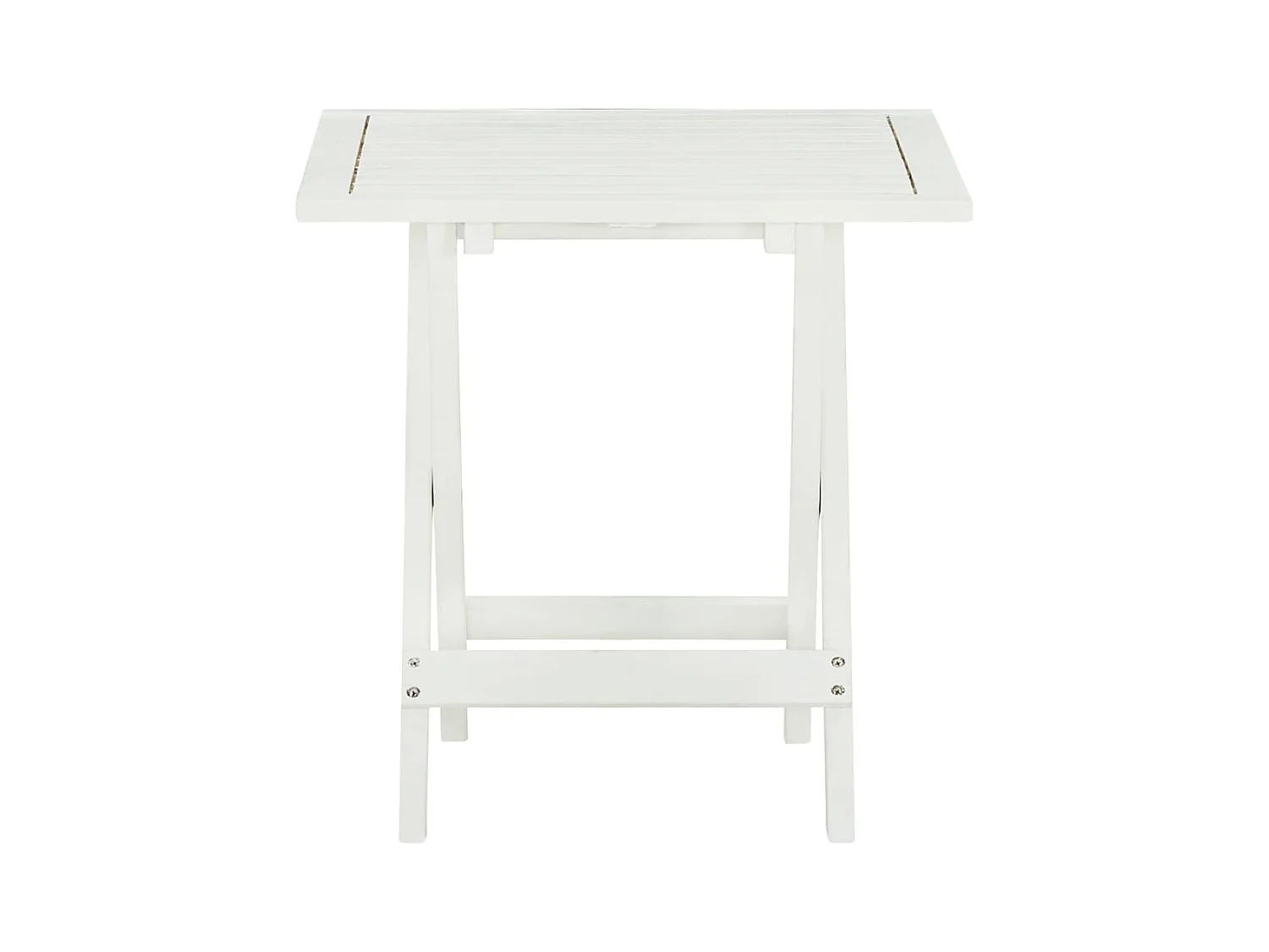 Qalvin  Tavolo da Bistrot Bianco 46x46x47cm in Legno Massello di Acacia