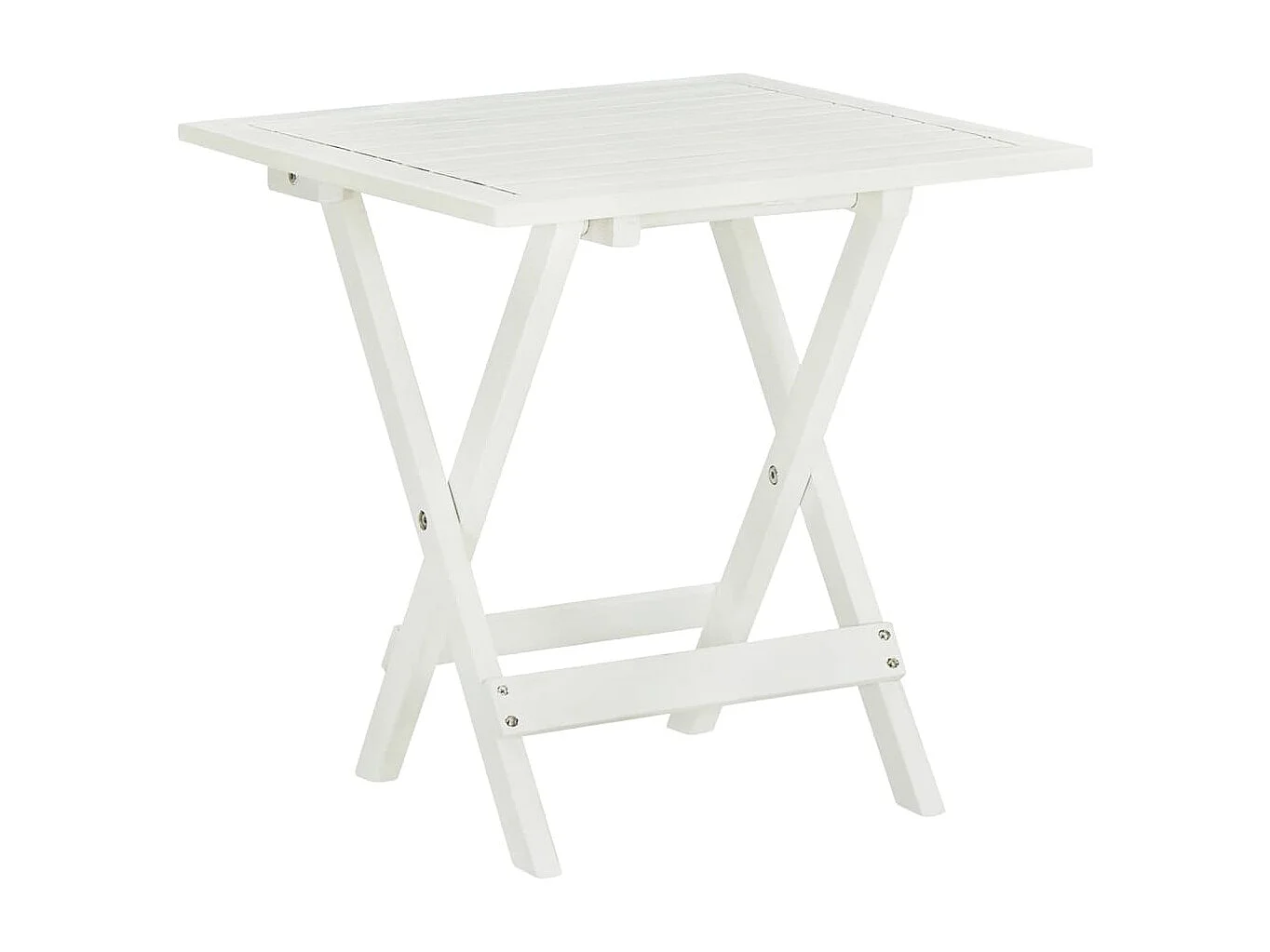 Qalvin  Tavolo da Bistrot Bianco 46x46x47cm in Legno Massello di Acacia