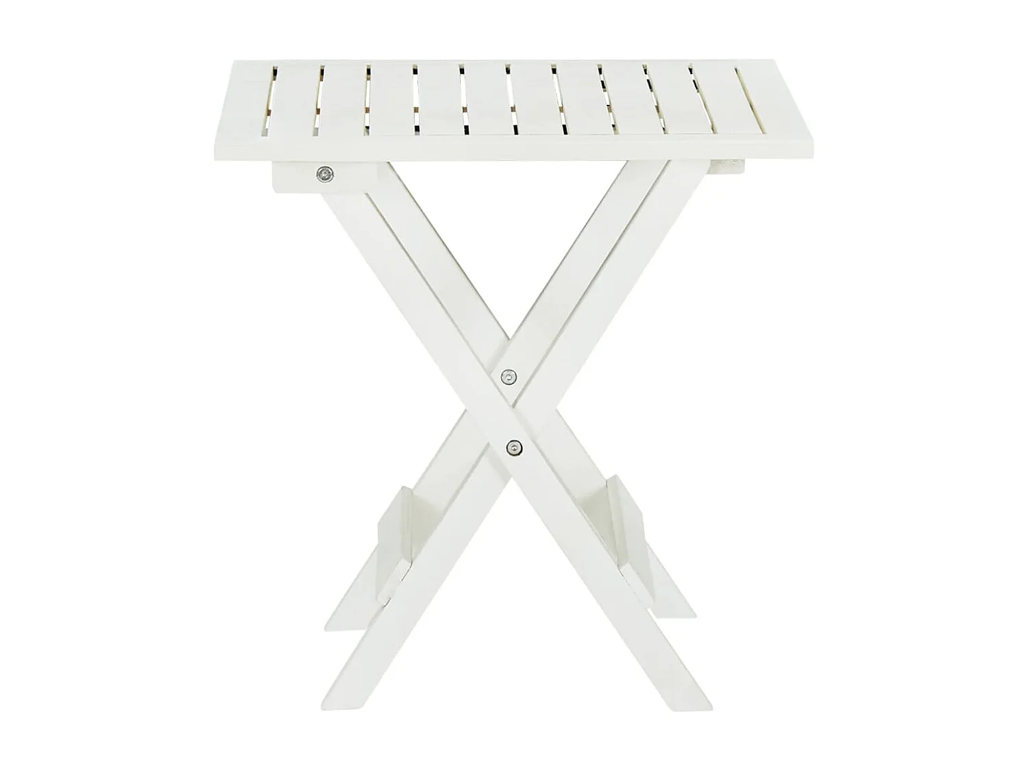 Qalvin  Tavolo da Bistrot Bianco 46x46x47cm in Legno Massello di Acacia