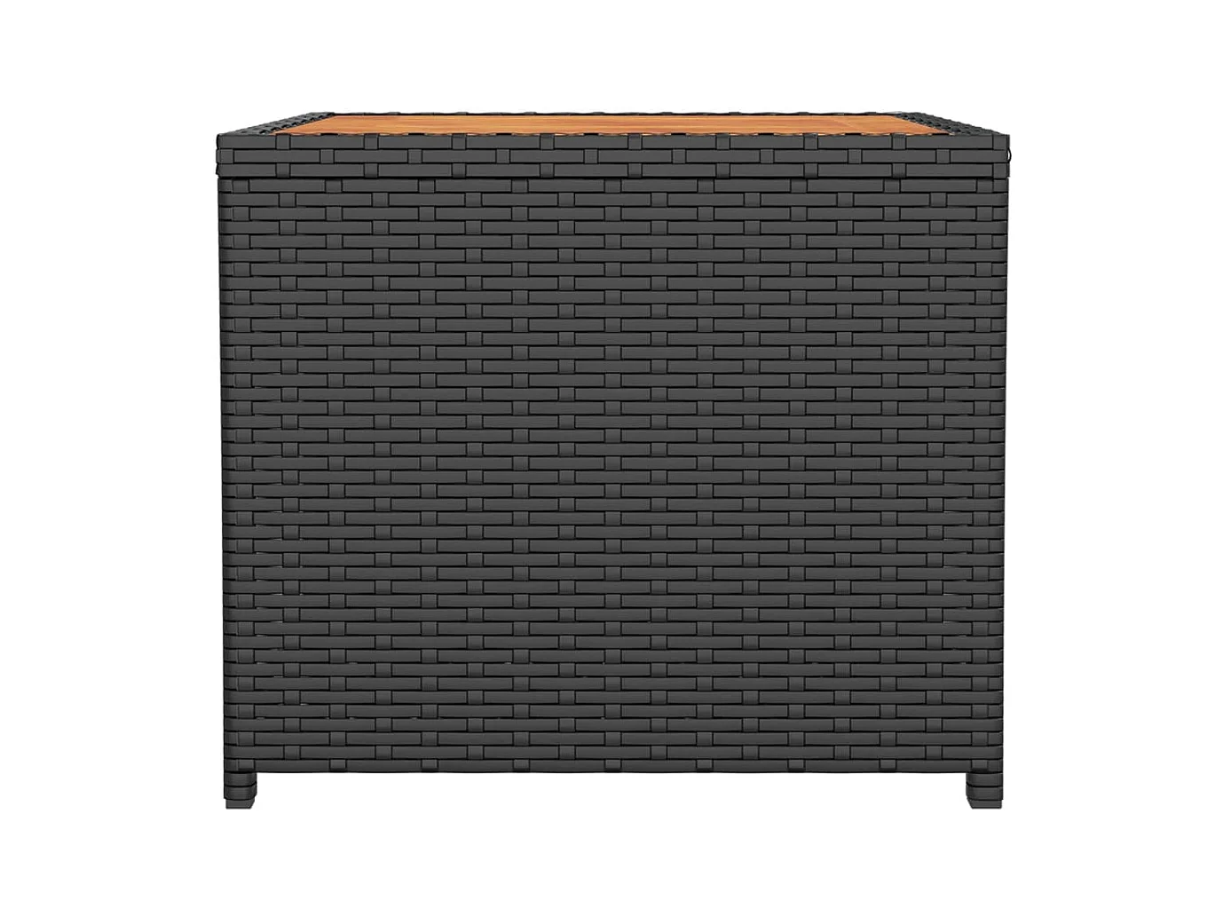 Paul-Étienne  Table à thé et dessus en bois Noir Résine tressée Acacia massif