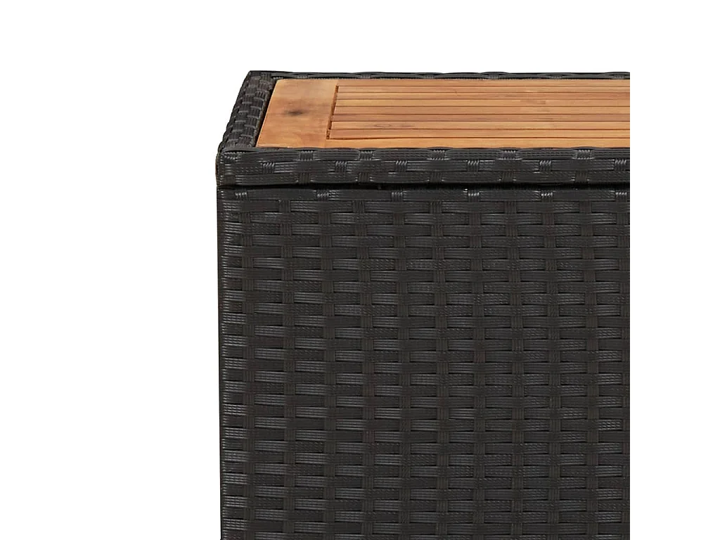 Paul-Étienne  Salontafel met houten blad poly ratten en acaciahout zwart