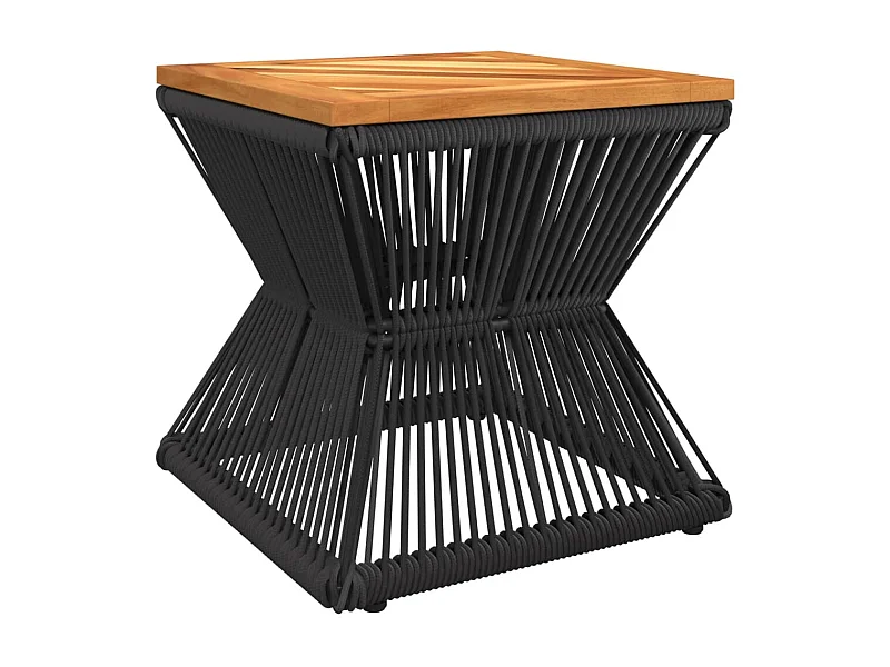 Garden Furniture -  Couchtisch mit Drahtgestell Schwarz 38x38x38 cm Akazienholz