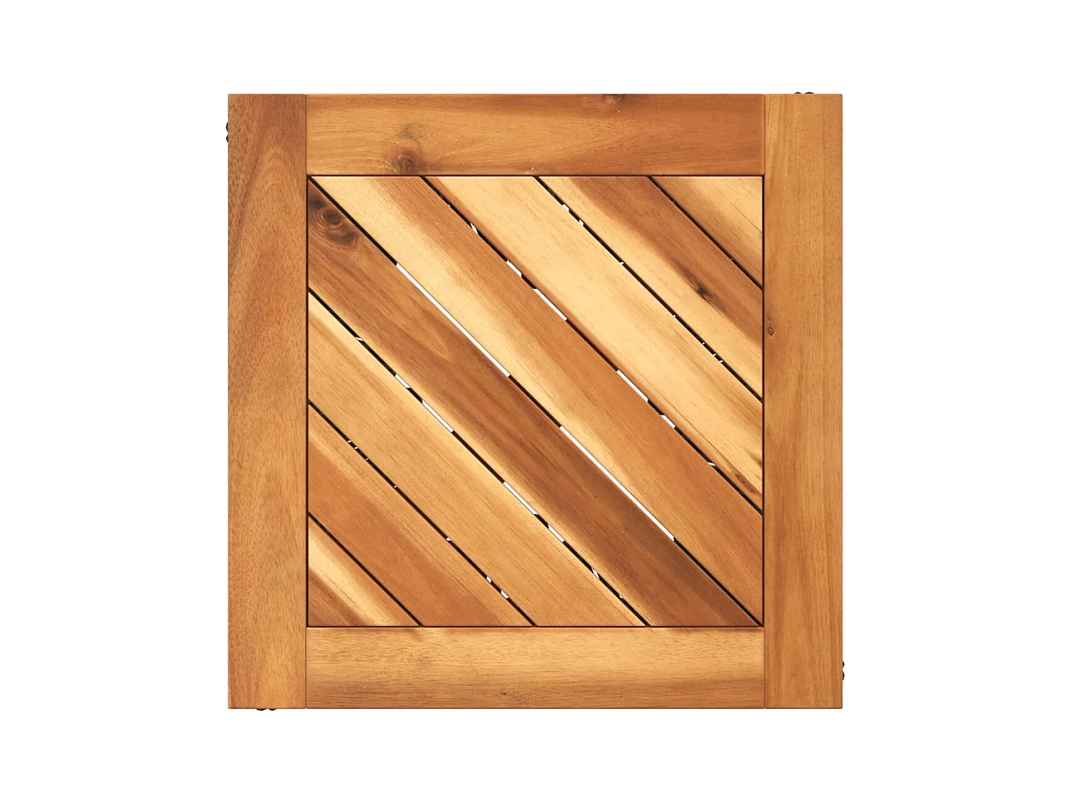 Garden Furniture -  Mesa de centro base de alambre madera acacia negro 38x38x38 cm