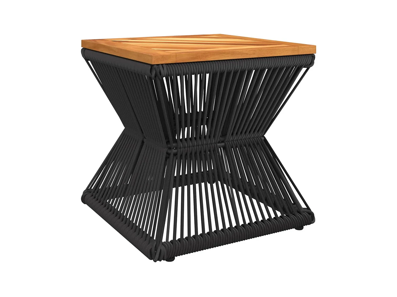 Garden Furniture -  Table basse avec base en fil de fer noir bois d'acacia massif