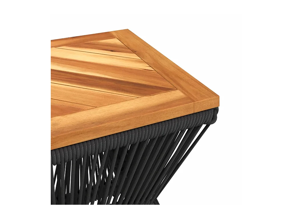 Garden Furniture -  Table basse avec base en fil de fer noir bois d'acacia massif