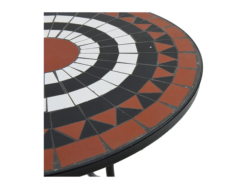 Michael Alan  Mosaik-Bistrotisch Terrakottarot und Weiß Ø50x70 cm Keramik