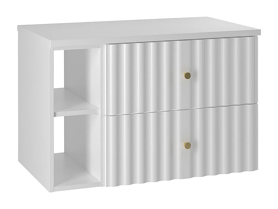 Meuble sous-vasque 80cm 2 niches plan de toilette Izae Blanc