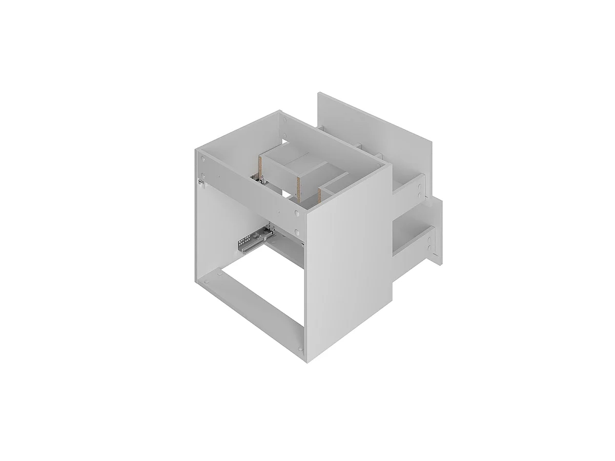 Meuble sous-vasque 80cm 2 niches plan de toilette Izae Blanc