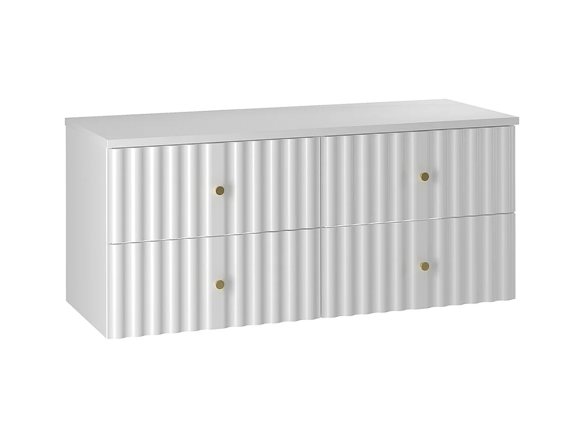 Meuble sous-vasque 120cm plan de toilette Izae Blanc