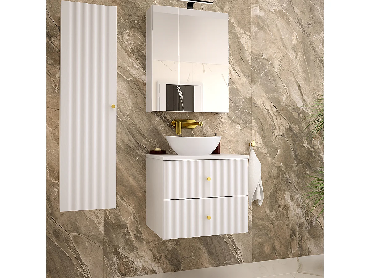 Meuble sous-vasque 60cm plan de toilette Izae Blanc