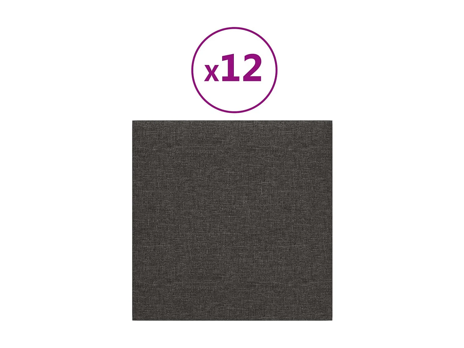 Geertje  Panneaux muraux 12 pcs Gris foncé 30x30 cm Tissu 1,08 m²