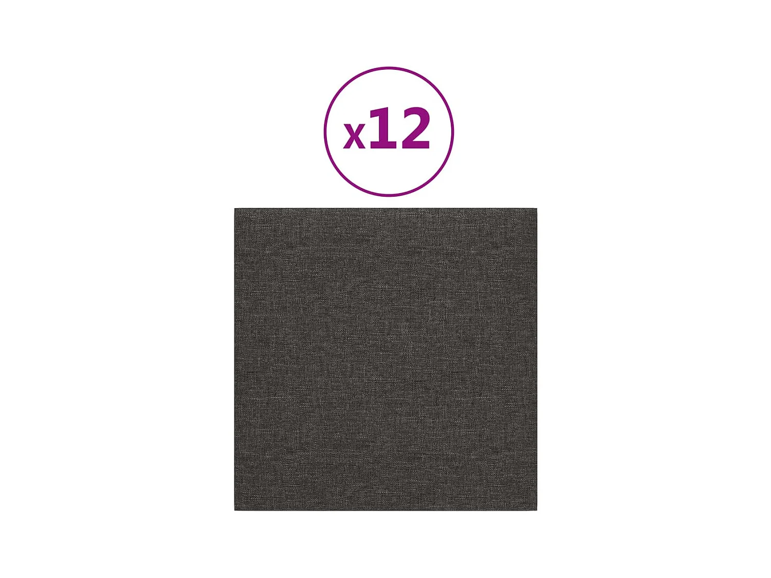 Geertje  Panneaux muraux 12 pcs Gris foncé 30x30 cm Tissu 1,08 m²
