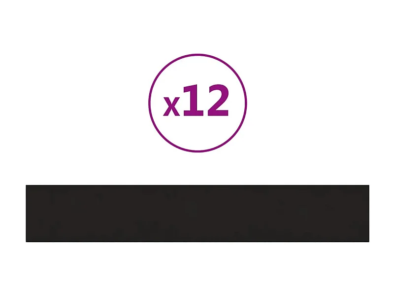 Senne  Panneaux muraux 12 pcs Noir 90x15 cm Velours 1,62 m²