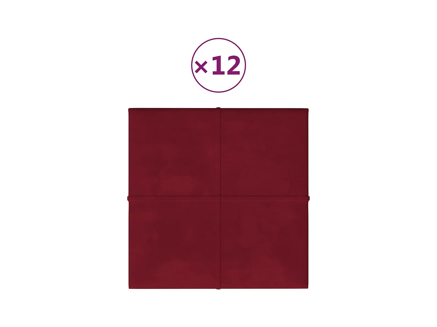 Boet  Panneaux muraux 12 pcs Rouge bordeaux 30x30 cm Velours 1,08 m²