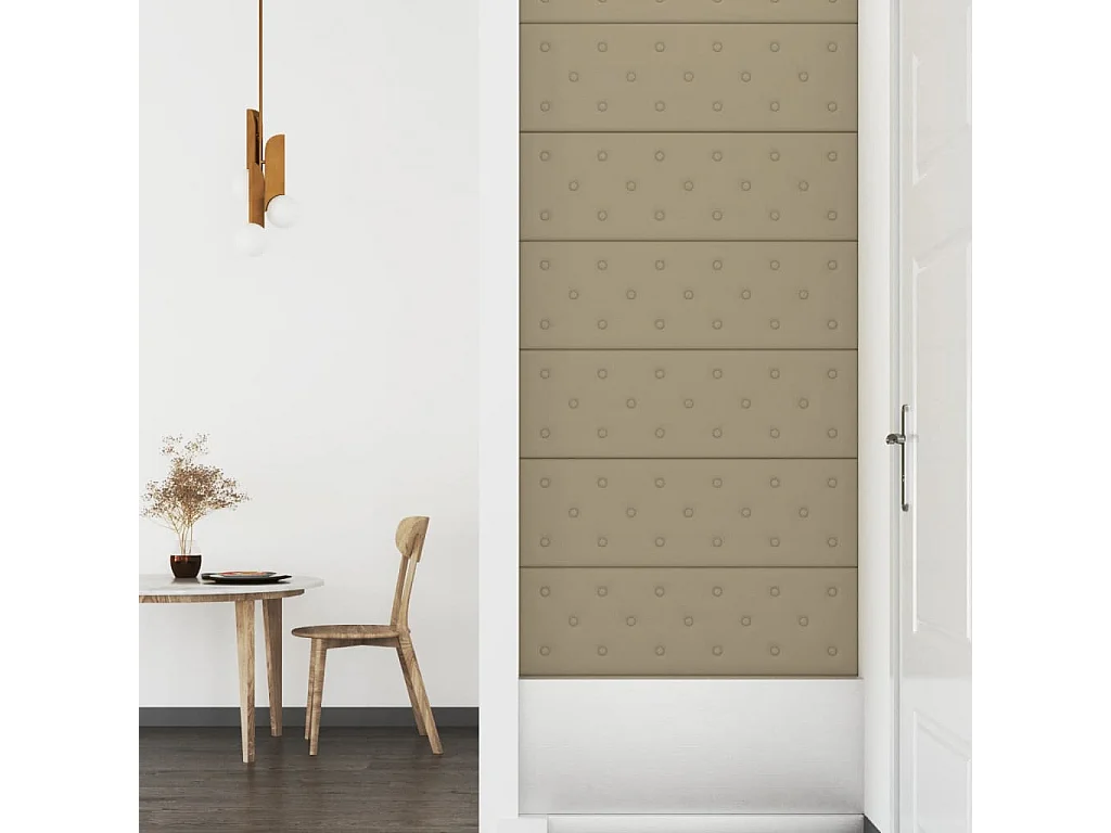 Boca Raton  Panneaux muraux 12 pcs Cappuccino 90x30 cm Similicuir 3,24 m²