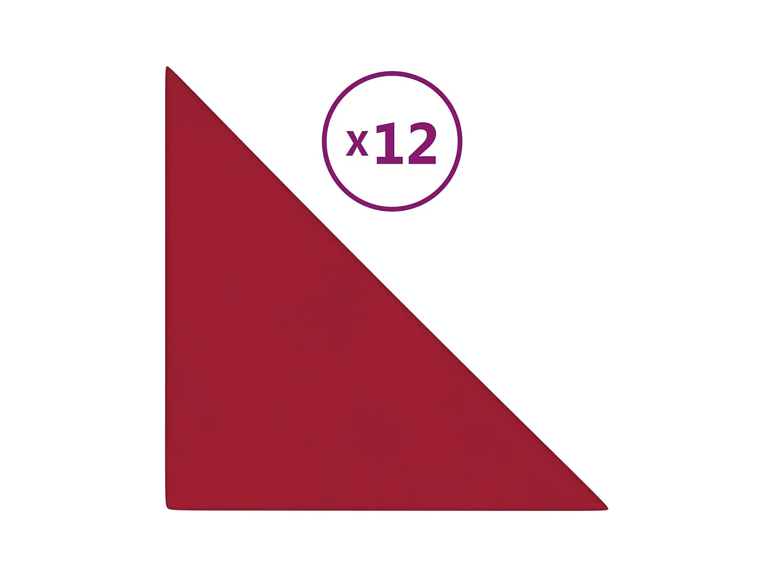 Senne  Panneaux muraux 12 pcs Rouge bordeaux 30x30 cm Velours 0,54 m²