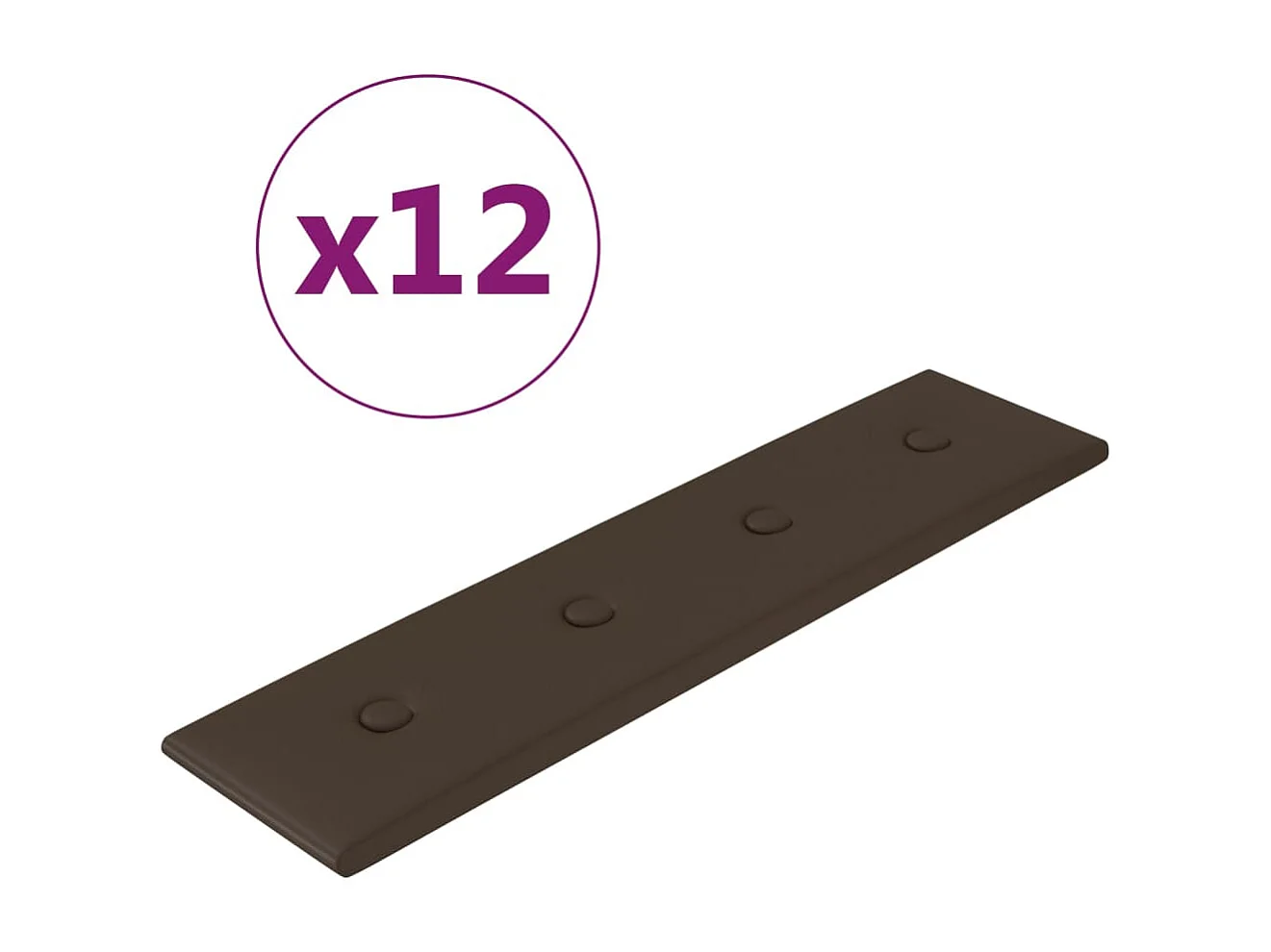 Boca Raton  Panneaux muraux 12 pcs Marron 60x15 cm Similicuir 1,08 m²
