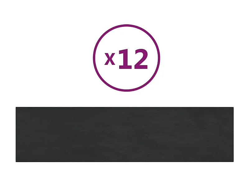 Senne  Panneaux muraux 12 pcs Noir 60x15 cm Velours 1,08 m²