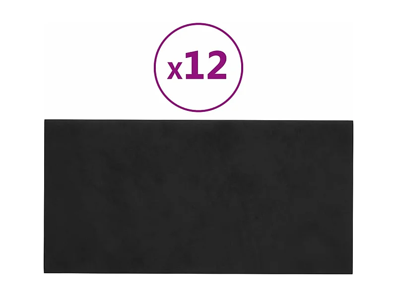 Senne  Wandpanelen 12 st 0,54 m² 30x15 cm fluweel zwart