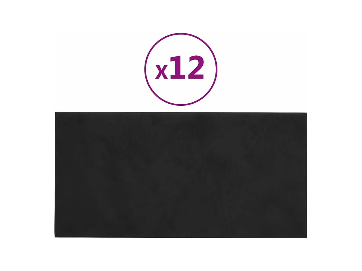 Senne  Panneaux muraux 12 pcs Noir 30x15 cm Velours 0,54 m²