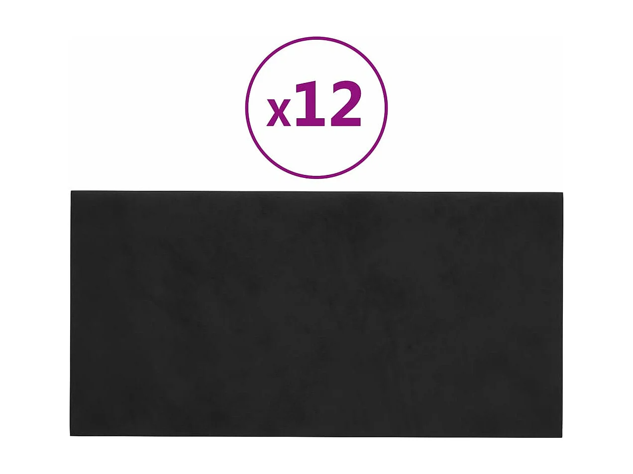 Senne  Panneaux muraux 12 pcs Noir 30x15 cm Velours 0,54 m²