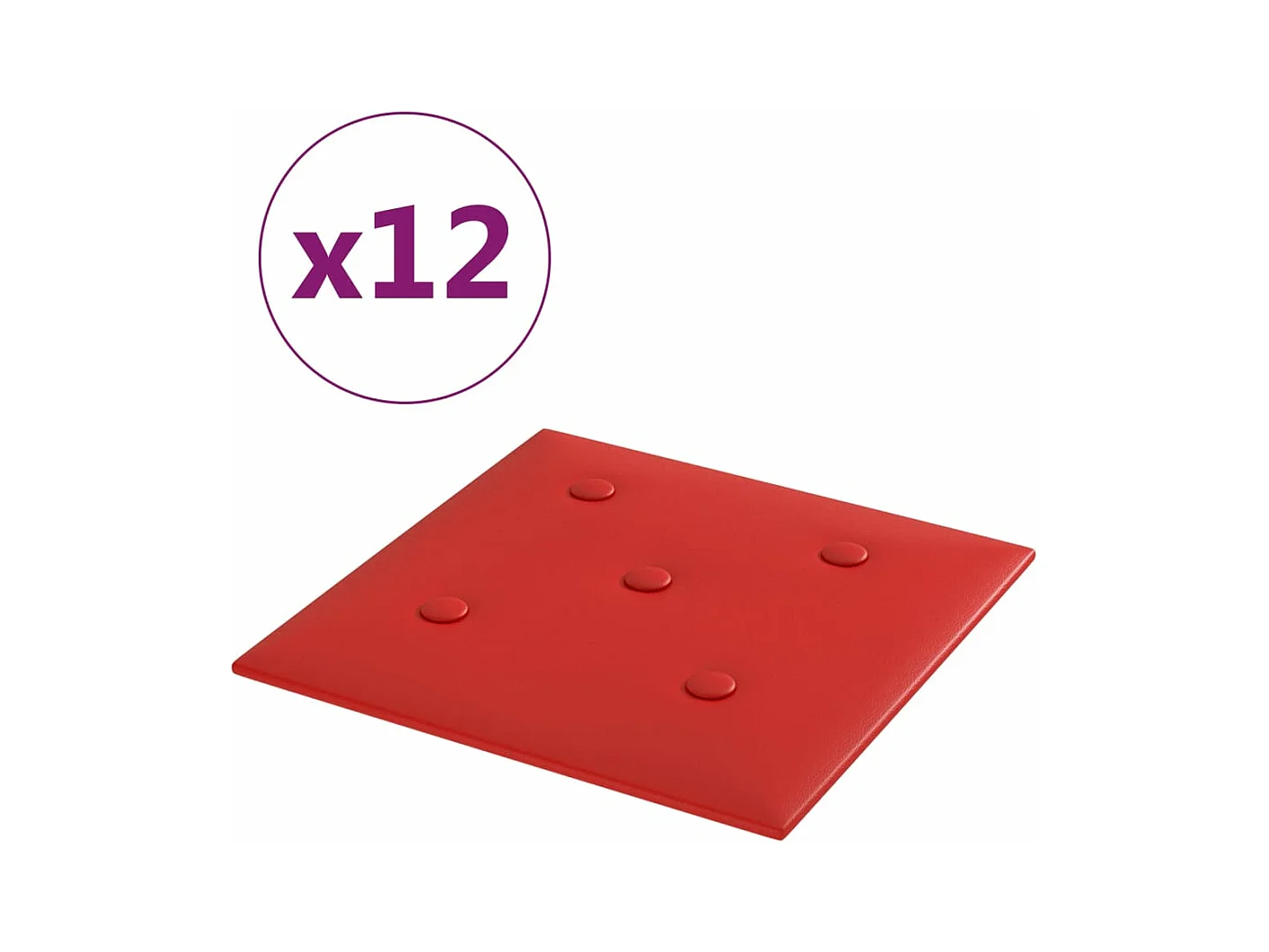Boca Raton  Panneaux muraux 12pcs Rouge bordeaux 30x30cm Similicuir 1,08 m²