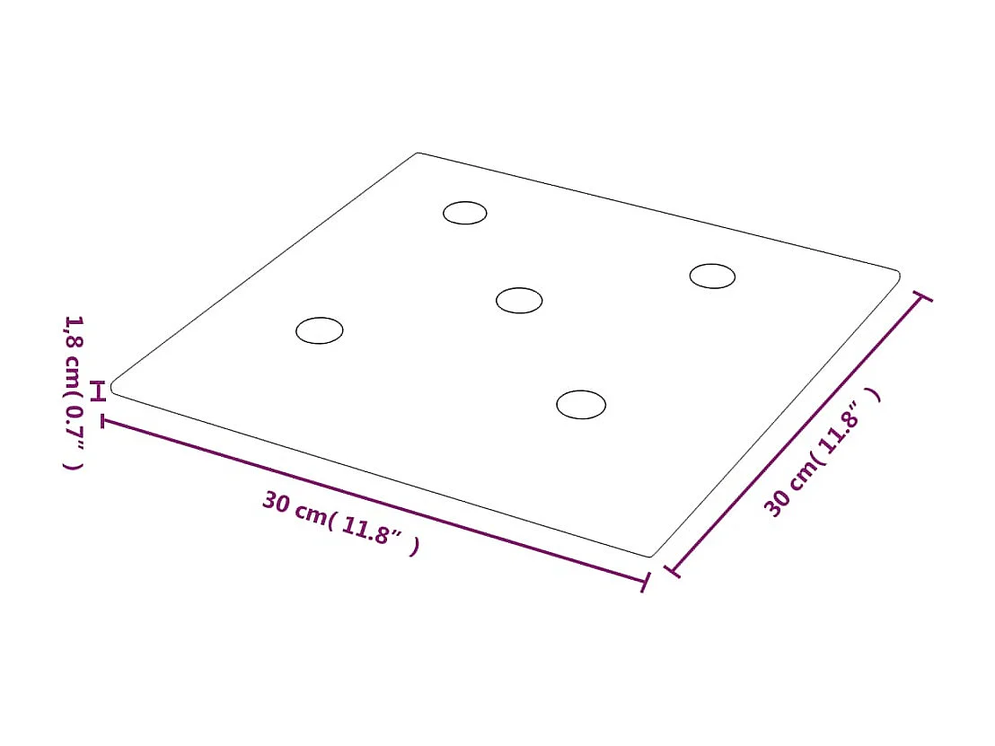 Boca Raton  Wandpaneele 12 Stk. Weinrot 30x30 cm Kunstleder 1,08 m²