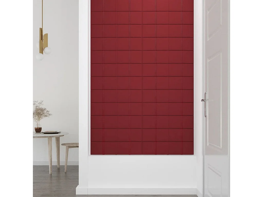 Boet  Panneaux muraux 12 pcs Rouge bordeaux 60x15 cm Velours 1,08 m²