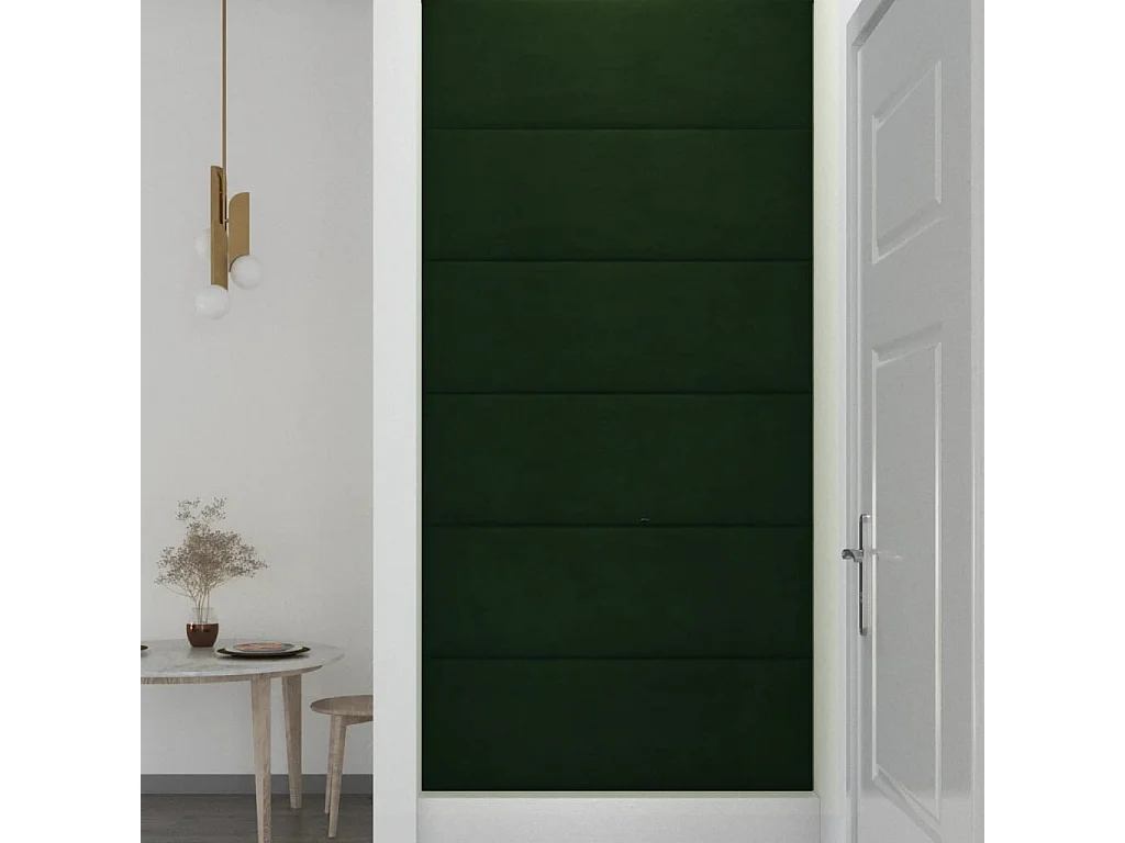 Senne  Panneaux muraux 12 pcs Vert foncé 90x30 cm Velours 3,24 m²