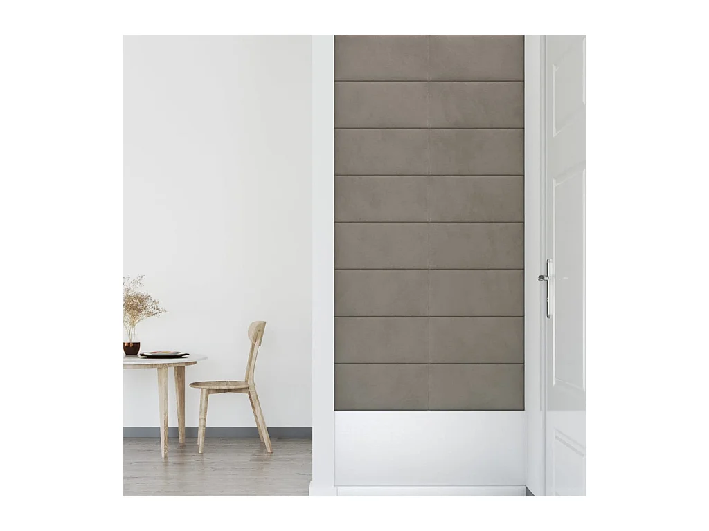Senne  Panneaux muraux 12 pcs Gris clair 60x30 cm Velours 2,16 m²