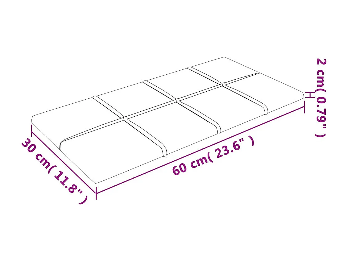 Boet  Panneaux muraux 12 pcs Jaune 60x30 cm Velours 2,16 m²