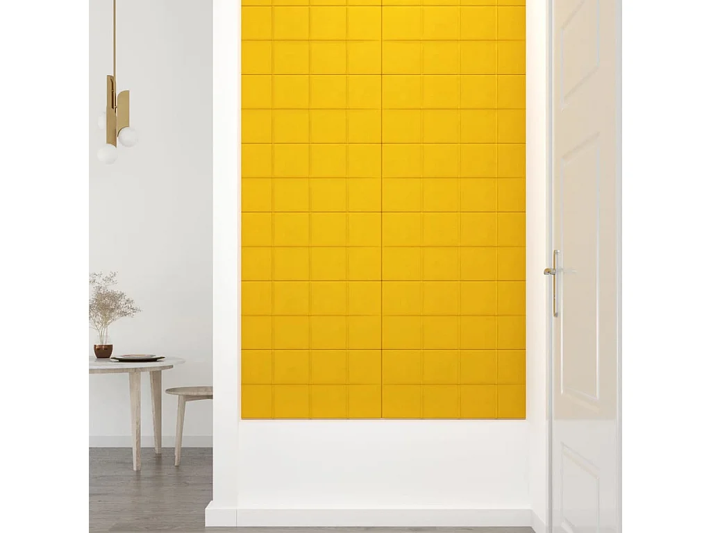 Boet  Wandpaneele 12 Stk. Gelb 60x30 cm Samt 2,16 m²