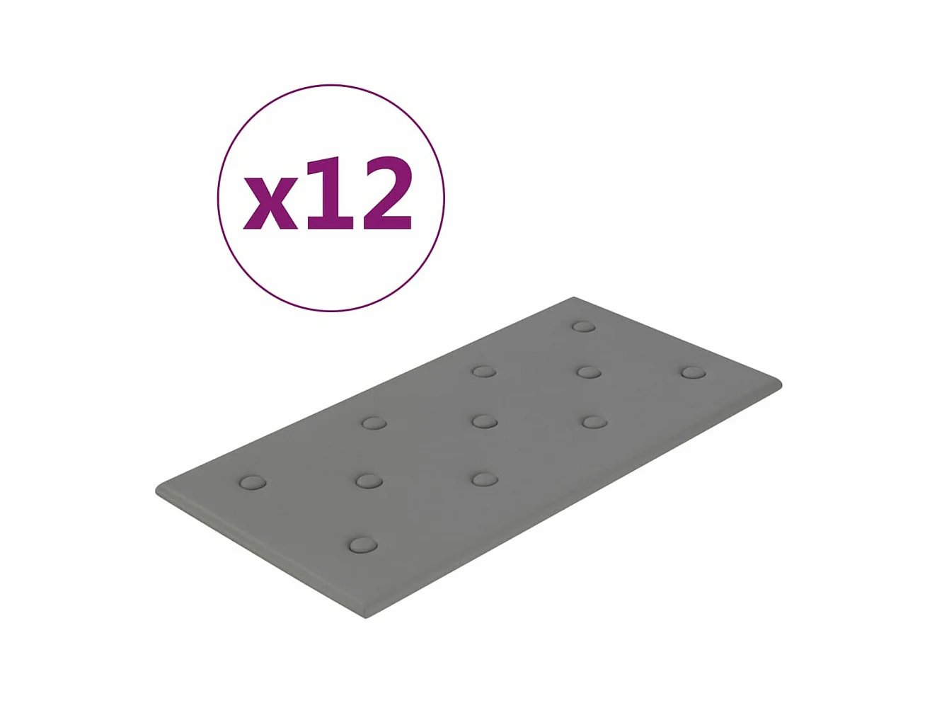 Boca Raton  Panneaux muraux 12 pcs Gris 60x30 cm Similicuir 2,16 m²