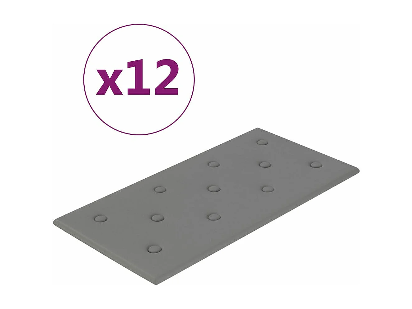 Boca Raton  Wandpaneele 12 Stk. Grau 60x30 cm Kunstleder 2,16 m²