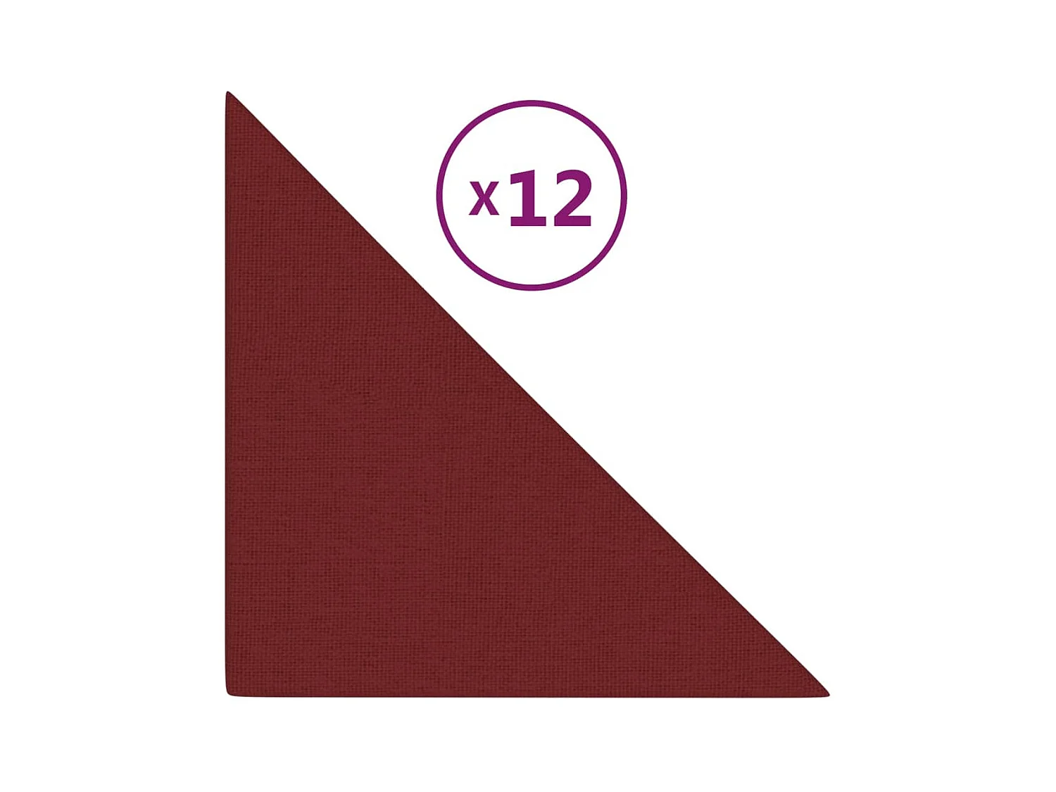 Geertje  Panneaux muraux 12 pcs Rouge bordeaux 30x30 cm Tissu 0,54 m²