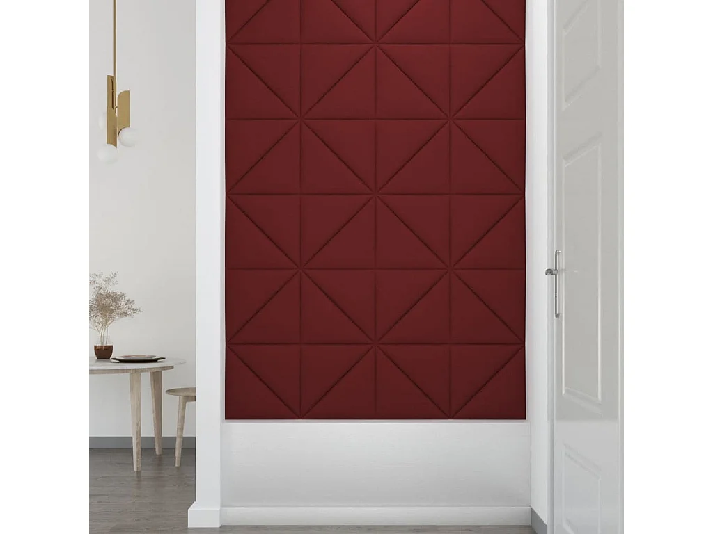 Geertje  Panneaux muraux 12 pcs Rouge bordeaux 30x30 cm Tissu 0,54 m²