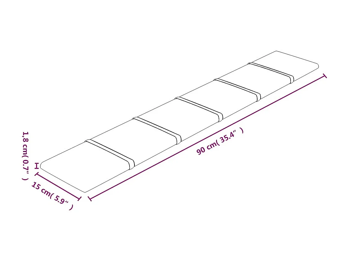 Boet  Panneaux muraux 12 pcs Rose 90x15 cm Velours 1,62 m²