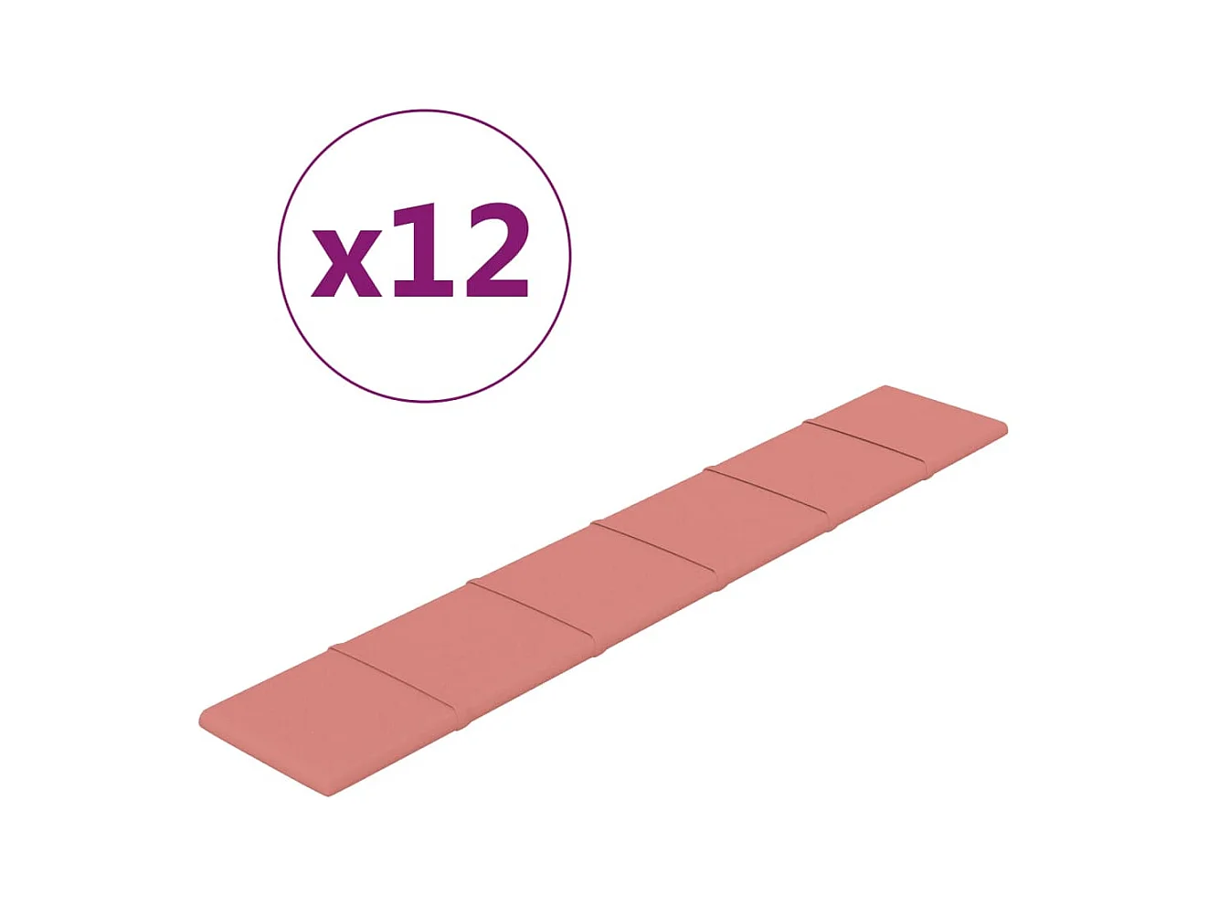 Boet  Panneaux muraux 12 pcs Rose 90x15 cm Velours 1,62 m²