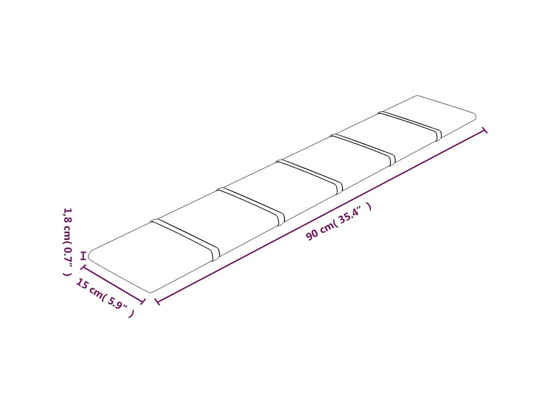 Boet  Wandpaneele 12 Stk. Rosa 90x15 cm Samt 1,62 m²