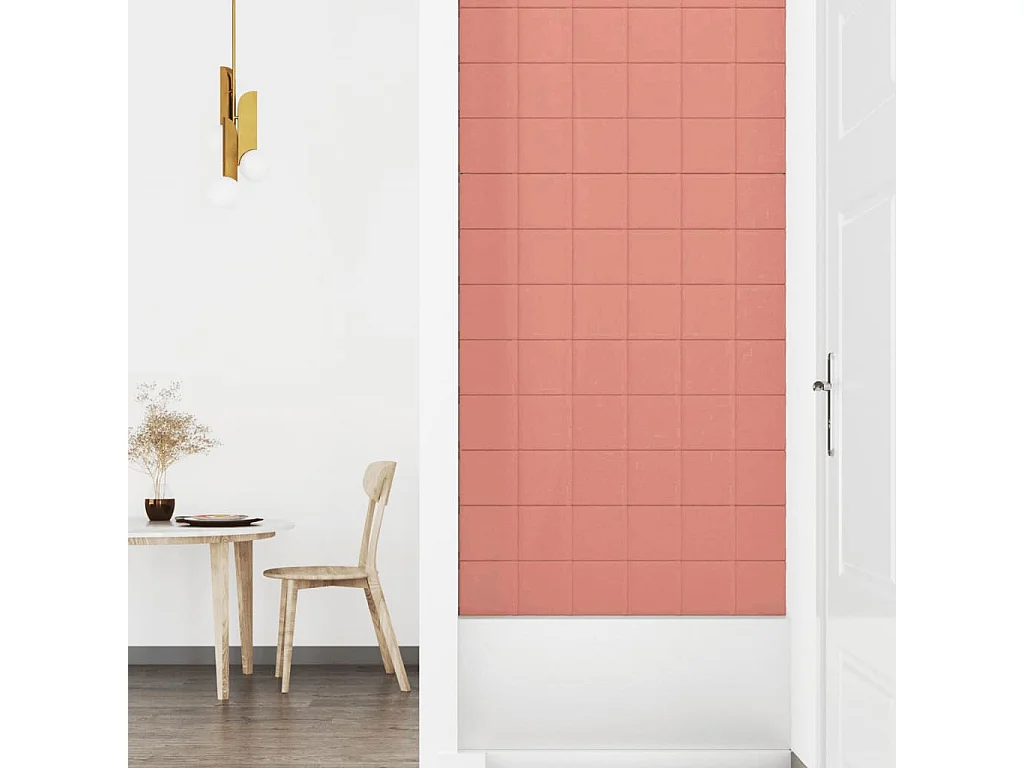 Boet  Panneaux muraux 12 pcs Rose 90x15 cm Velours 1,62 m²