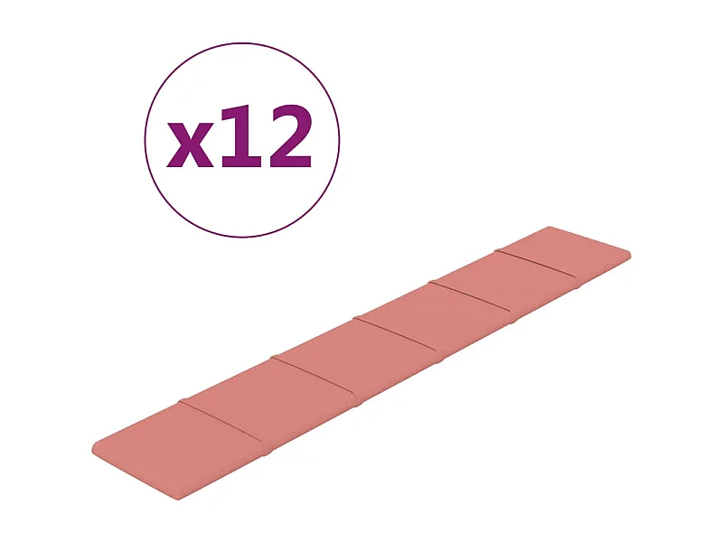 Boet  Wandpaneele 12 Stk. Rosa 90x15 cm Samt 1,62 m²
