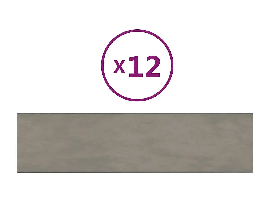 Senne  Panneaux muraux 12 pcs Gris clair 60x15 cm Velours 1,08 m²