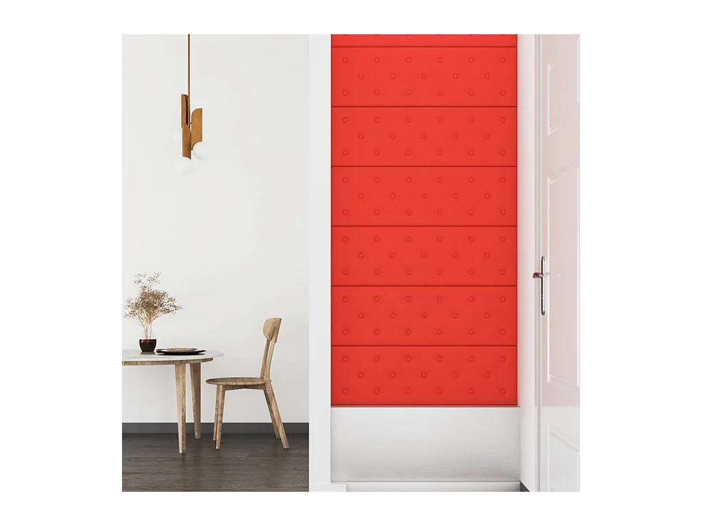 Boca Raton  Panneaux muraux 12 pcs Rouge 90x30 cm Similicuir 3,24 m²