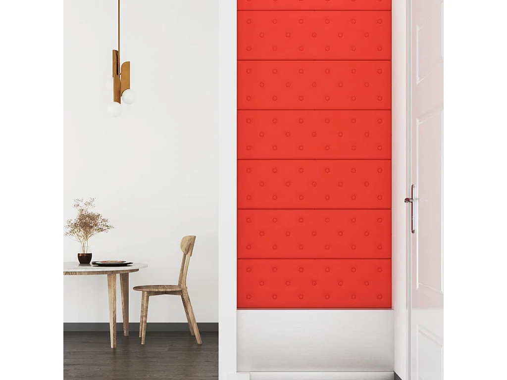Boca Raton  Wandpaneele 12 Stk. Rot 90x30 cm Kunstleder 3,24 m²