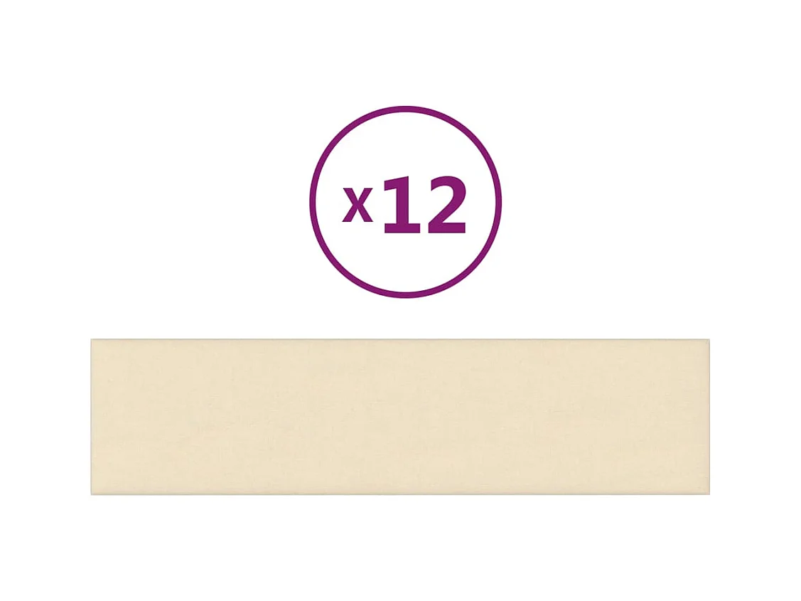 Geertje  Panneaux muraux 12 pcs Crème 60x15 cm Tissu 1,08 m²