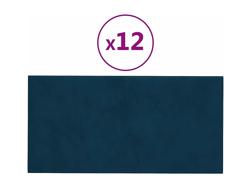 Senne  Paneles de pared 12 uds cuero sintético azul 30x15 cm 0,54 m²