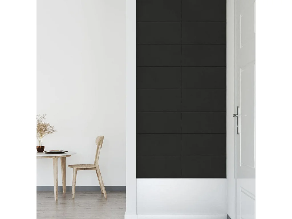 Senne  Wandpanelen 12 st 2,16 m² 60x30 cm fluweel zwart